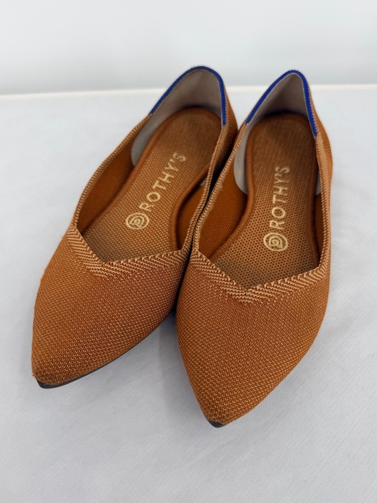 Rothy’s Pointed Toe Knit Flats Rust Orange Women’s 7.5 - Picture 5 of 10